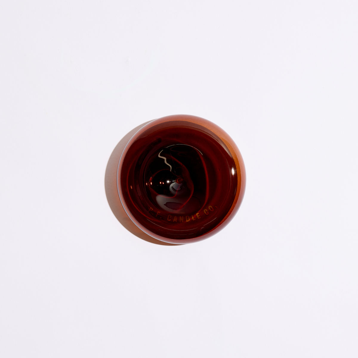 Round Glass Incense Holder with pf candle co logo