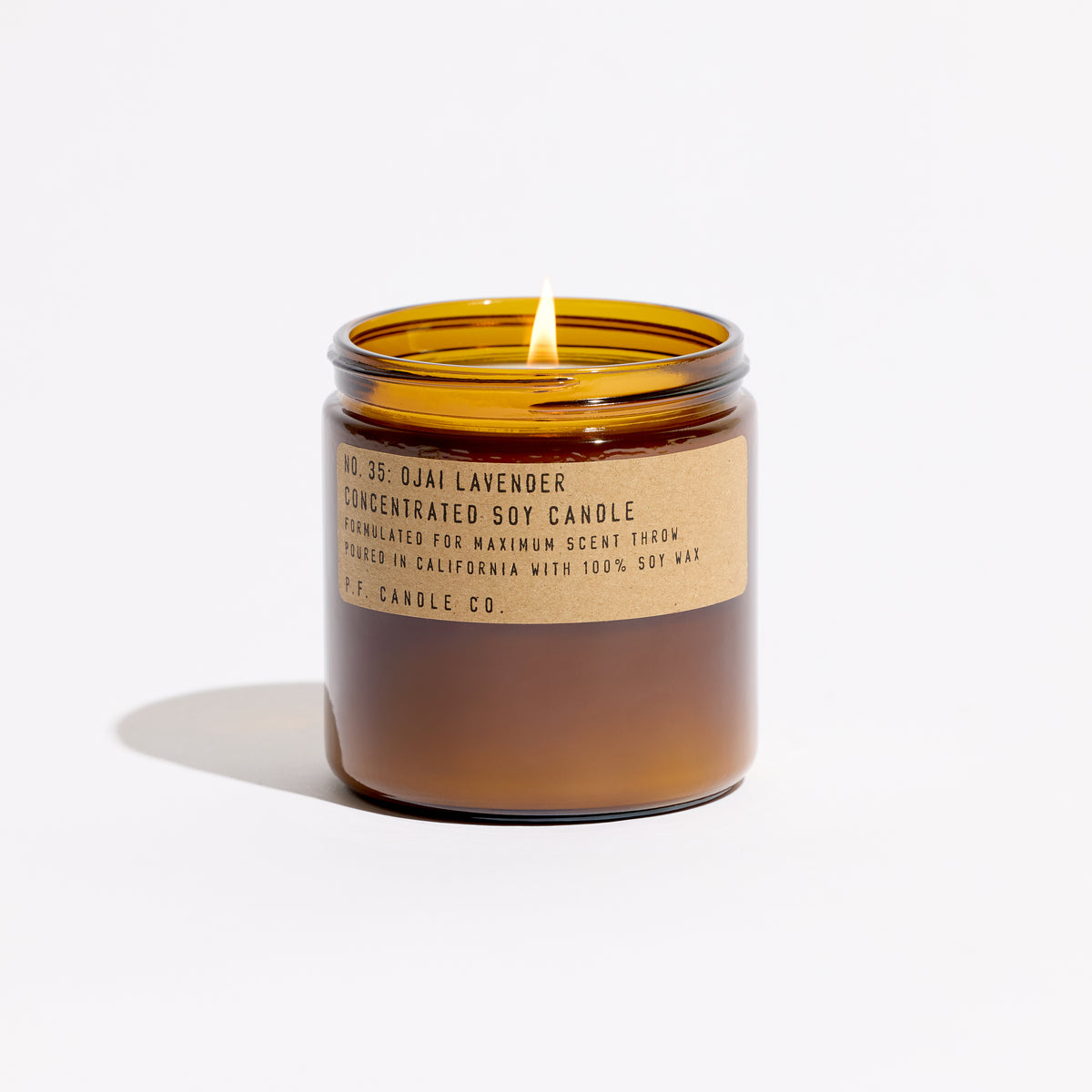 pf candle co no. 35 ojai lavender concentrated large soy candle front profile ecomm product shot