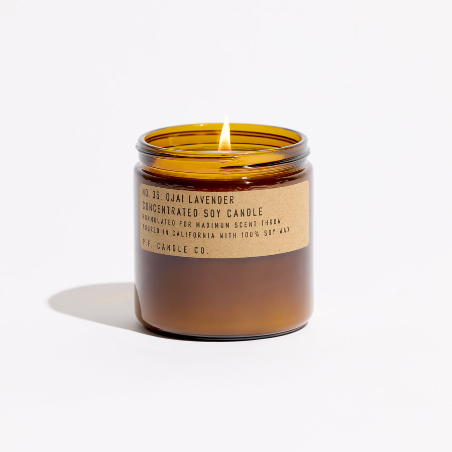 pf candle co no. 35 ojai lavender concentrated large soy candle front profile ecomm product shot