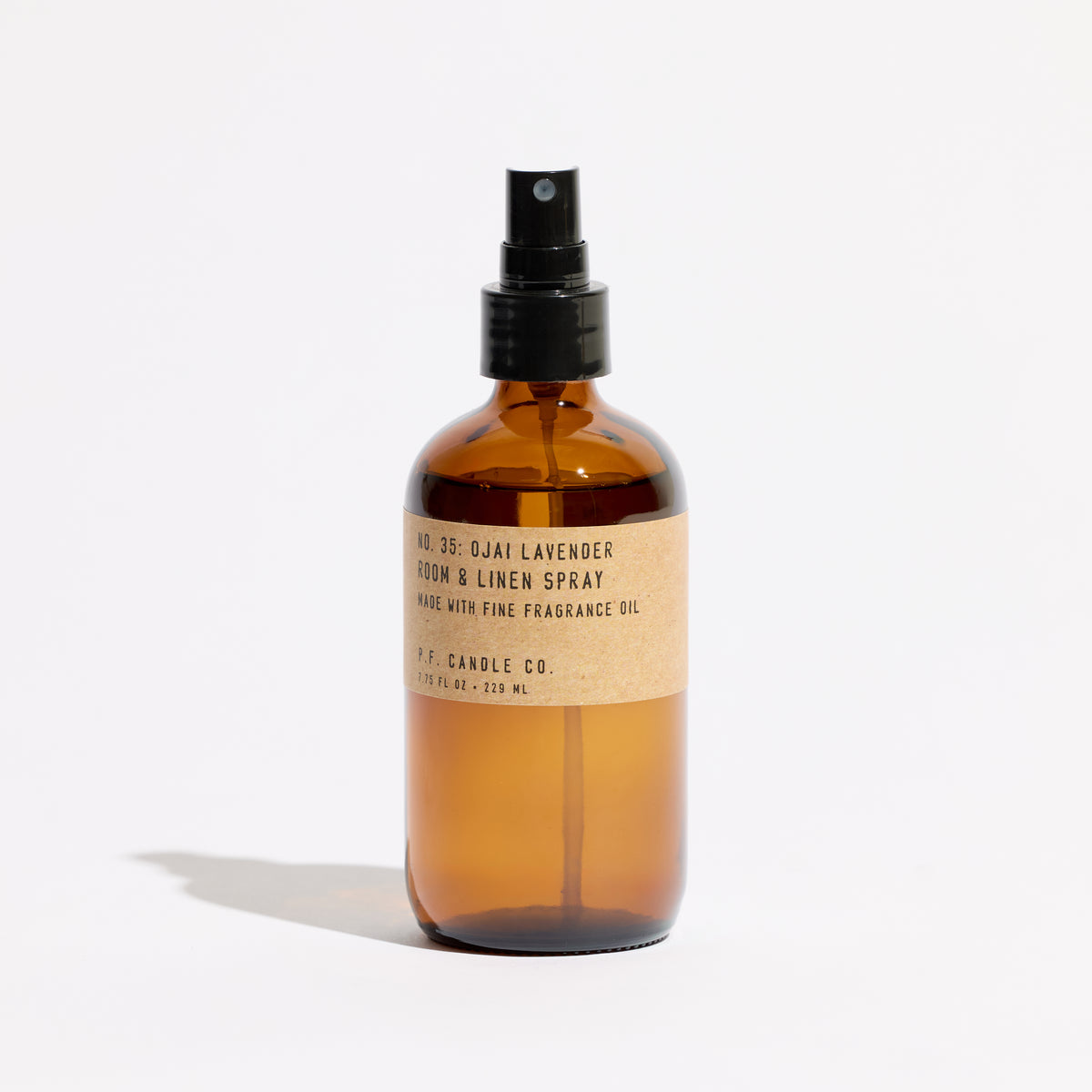 pf candle co no. 35 ojai lavender linen room spray front profile ecomm product shot
