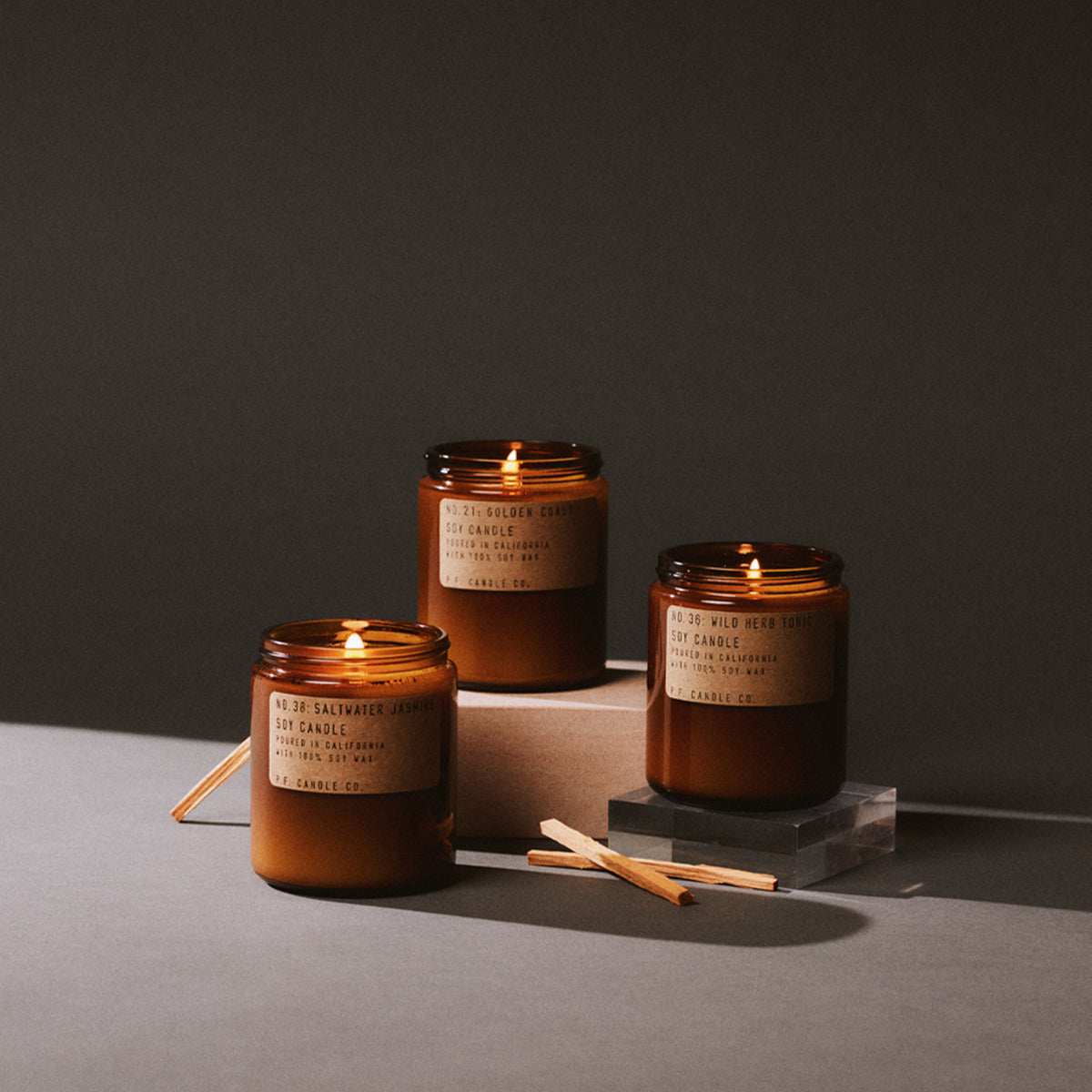 Mini Break Bundle one Saltwater Jasmine, one Golden Coast, and one Wild Herb Tonic.