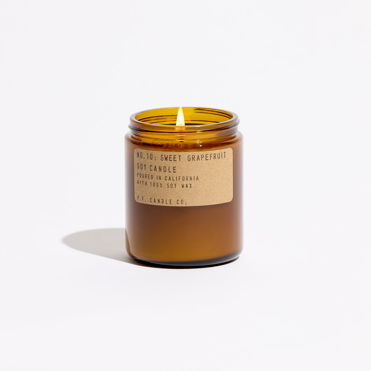 pf candle co no. 10 sweet grapefruit standard soy candle front profile ecomm product shot