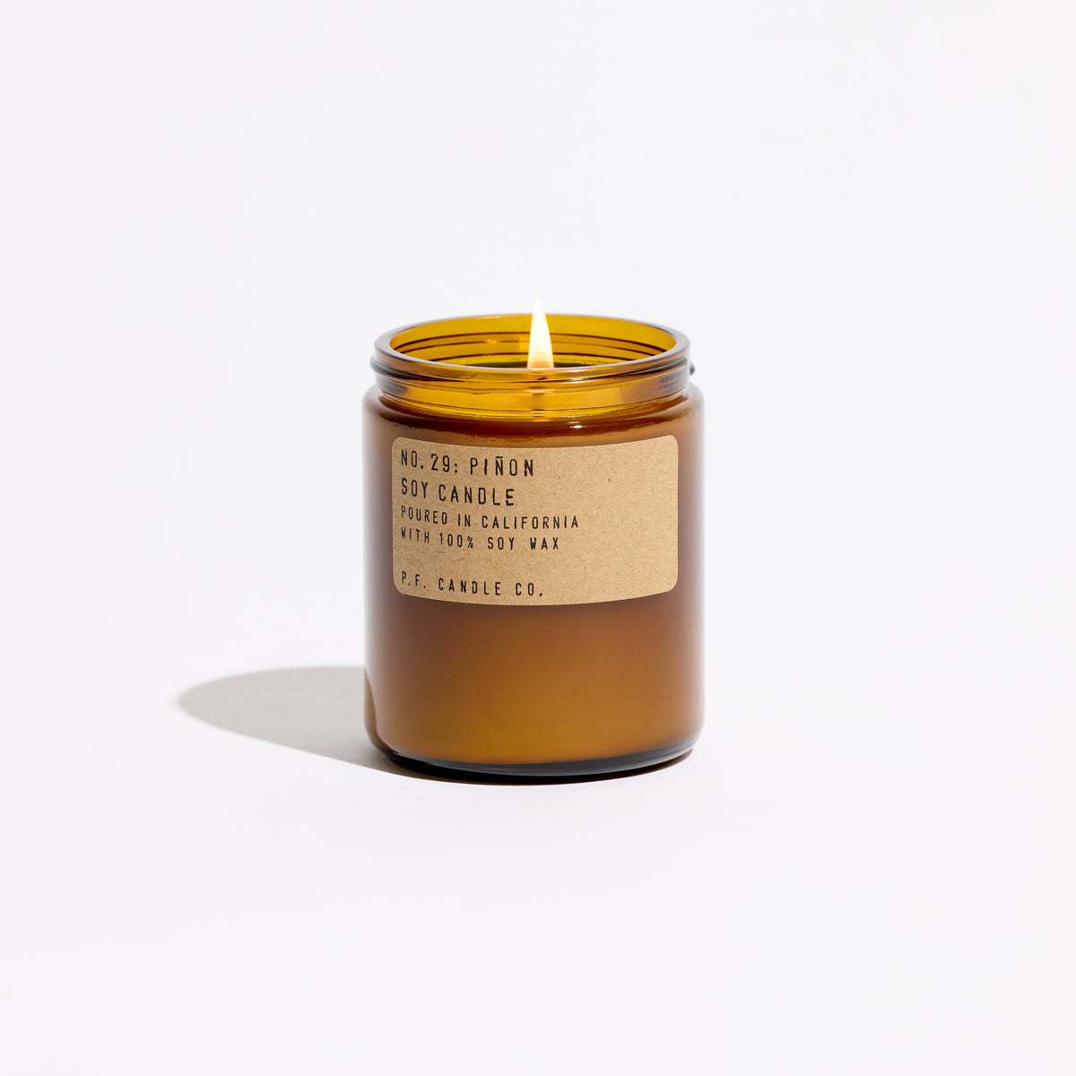 pf candle co no. 29 pinon standard soy candle front profile ecomm product shot