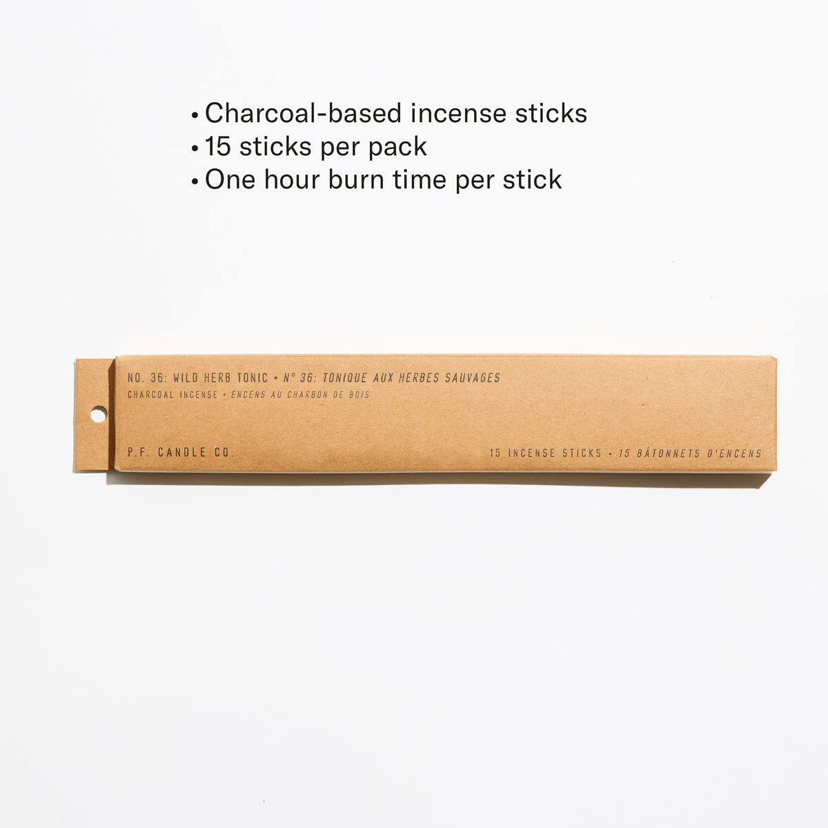 Charcoal-based incense sticks, 15 sticks per pack, One hour burn time per stick