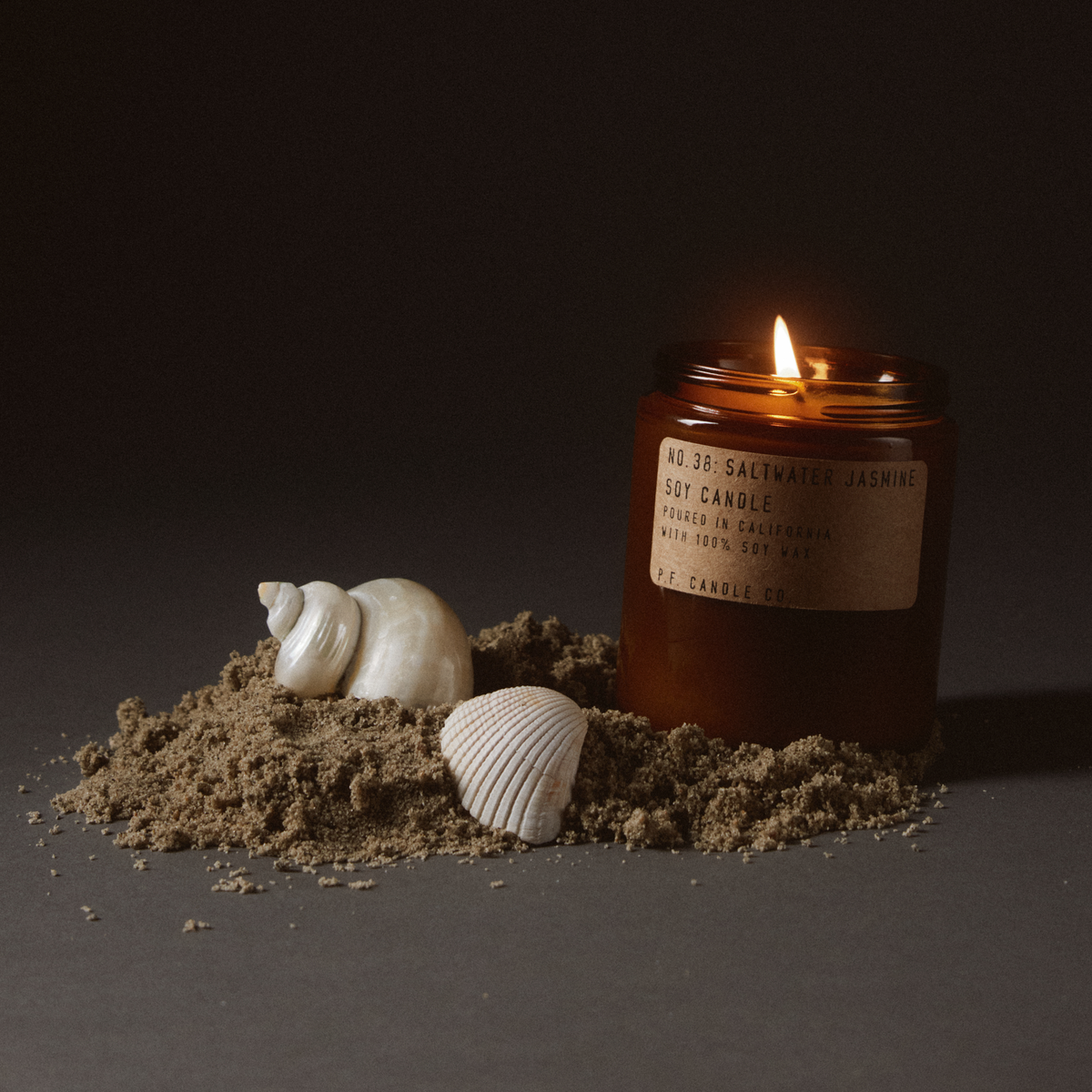 saltwater jasmine standard candle on sand